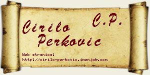 Ćirilo Perković vizit kartica
